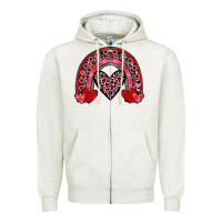 Oatmeal Heather valentines heart rainbow Zipper Hoodie - JahusDesignShop