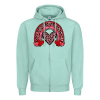 Seafoam valentines heart rainbow Zipper Hoodie - JahusDesignShop