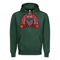 Sports Green valentines heart rainbow Zipper Hoodie - JahusDesignShop