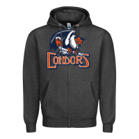 Charcoal Heather Condors, The Bakersfield Zipper Hoodie - artisFamous