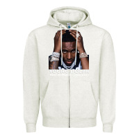 Oatmeal Heather Rest in Peace Young Dolph Zipper Hoodie - artisFamous