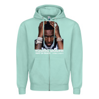 Seafoam Rest in Peace Young Dolph Zipper Hoodie - artisFamous