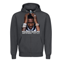 Smoke Rest in Peace Young Dolph Zipper Hoodie - artisFamous