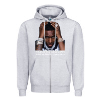 Heather Grey Rest in Peace Young Dolph Zipper Hoodie - artisFamous