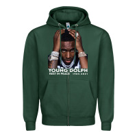 Sports Green Rest in Peace Young Dolph Zipper Hoodie - artisFamous