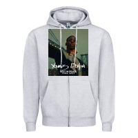Heather Grey Rest in Peace Young Dolph Zipper Hoodie - artisFamous