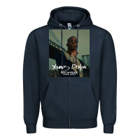 Navy Rest in Peace Young Dolph Zipper Hoodie - artisFamous