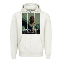 Oatmeal Heather Rest in Peace Young Dolph Zipper Hoodie - artisFamous