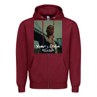 Burgundy Rest in Peace Young Dolph Zipper Hoodie - artisFamous