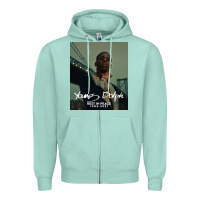 Seafoam Rest in Peace Young Dolph Zipper Hoodie - artisFamous