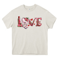 Cream Valentines day dental love Heavy Core Tee - RanaPortraitStore