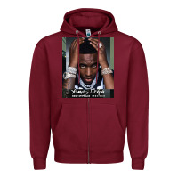Burgundy Rest in Peace Young Dolph Zipper Hoodie - artisFamous