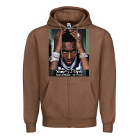Chestnut Rest in Peace Young Dolph Zipper Hoodie - artisFamous