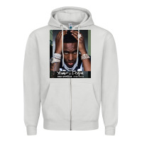 Dove Grey Rest in Peace Young Dolph Zipper Hoodie - artisFamous