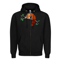 Black red panda sleeping Zipper Hoodie - artisFamous