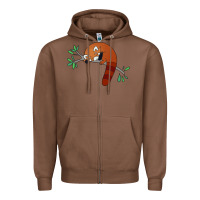 Chestnut red panda sleeping Zipper Hoodie - artisFamous