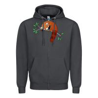 Smoke red panda sleeping Zipper Hoodie - artisFamous