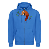 True Royal red panda sleeping Zipper Hoodie - artisFamous
