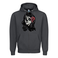 Smoke sugar skull lady Zipper Hoodie - artisFamous