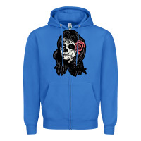True Royal sugar skull lady Zipper Hoodie - artisFamous