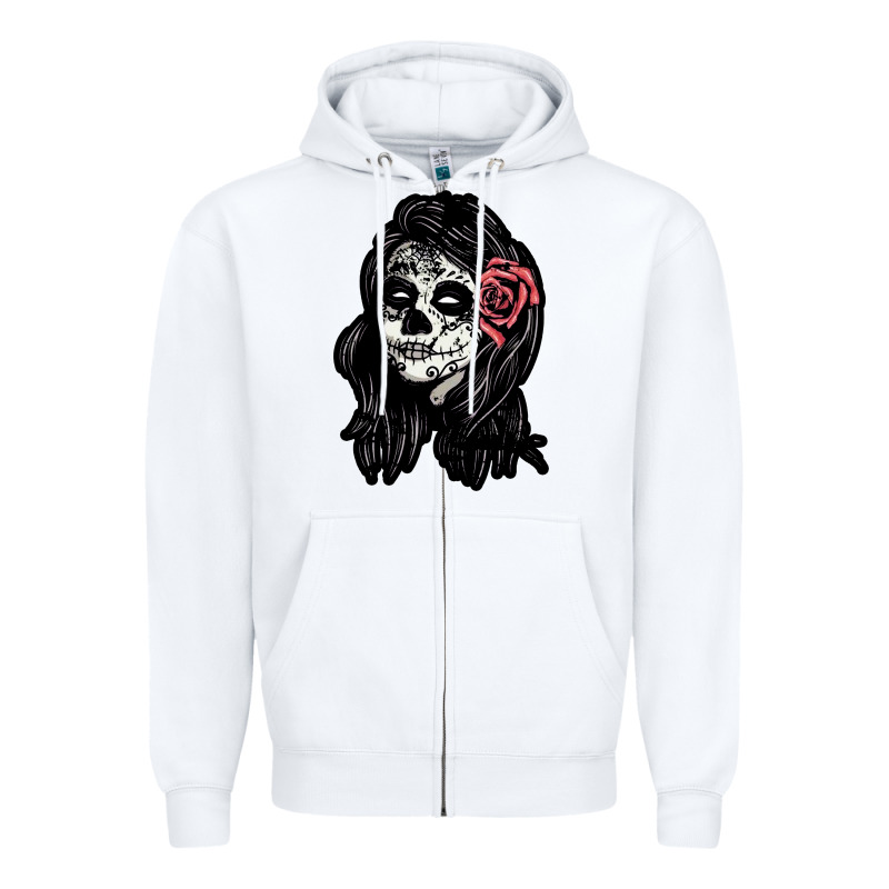 Sugar Skull Lady Zipper Hoodie by artisFamous | Teevron