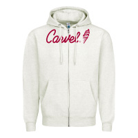Oatmeal Heather Carvel (Ice Cream) Cafe Zipper Hoodie - artisFamous