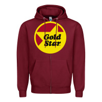 Burgundy Gold Star Chili Resto Zipper Hoodie - artisFamous