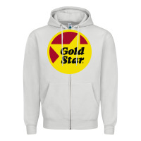 Dove Grey Gold Star Chili Resto Zipper Hoodie - artisFamous