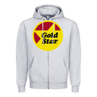 Heather Grey Gold Star Chili Resto Zipper Hoodie - artisFamous