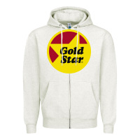 Oatmeal Heather Gold Star Chili Resto Zipper Hoodie - artisFamous