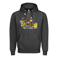 Charcoal Heather calvin and hobbes bill watterson Zipper Hoodie - artisFamous
