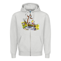 Dove Grey calvin and hobbes bill watterson Zipper Hoodie - artisFamous