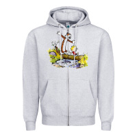 Heather Grey calvin and hobbes bill watterson Zipper Hoodie - artisFamous
