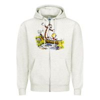 Oatmeal Heather calvin and hobbes bill watterson Zipper Hoodie - artisFamous