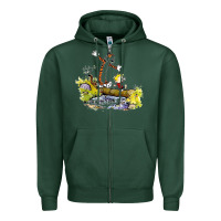 Sports Green calvin and hobbes bill watterson Zipper Hoodie - artisFamous