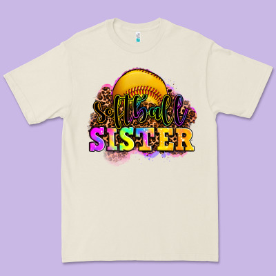 Softball Sister Premium Tee Designed By Oliviacreatesart