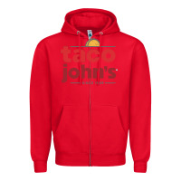 Red Taco John's Resto Zipper Hoodie - artisFamous