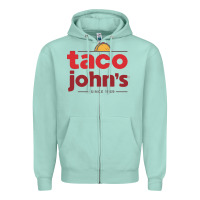 Seafoam Taco John's Resto Zipper Hoodie - artisFamous