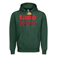 Sports Green Taco John's Resto Zipper Hoodie - artisFamous