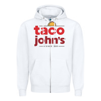 White Taco John's Resto Zipper Hoodie - artisFamous