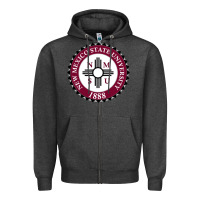 Charcoal Heather nmsu seal Zipper Hoodie - artisFamous