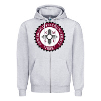 Heather Grey nmsu seal Zipper Hoodie - artisFamous