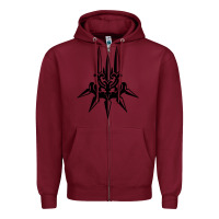 Burgundy yorha white insignia Zipper Hoodie - artisFamous