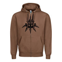 Chestnut yorha white insignia Zipper Hoodie - artisFamous