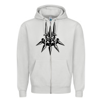 Yorha White Insignia Zipper Hoodie | Teevron