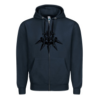 Navy yorha white insignia Zipper Hoodie - artisFamous