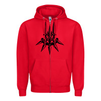 Red yorha white insignia Zipper Hoodie - artisFamous