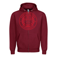Burgundy northeastern university Zipper Hoodie - artisFamous