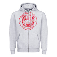 Heather Grey northeastern university Zipper Hoodie - artisFamous