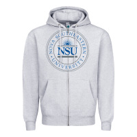 Heather Grey nova university Zipper Hoodie - artisFamous